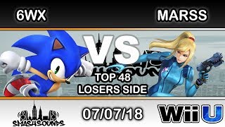 Smash Sounds  6WX Sonic Vs Marss Zero Suit Top 48 Losers Side  Smash 4 [upl. by Hnad]