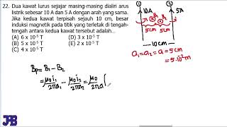 Dua kawat lurus sejajar masingmasing dialiri arus listrik sebesar 10 A dan 5 A dengan arah [upl. by Trish]