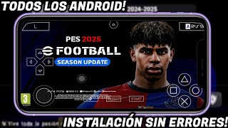 NUEVO EFOOTBALL PES 2025 PPSSPP MOD CHAMPIONS LEAGUE✅ ANDROID EN ESPAÑOL CON MARIANO CLOSS [upl. by Aihsined]