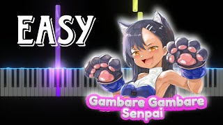 Gambare Gambare Senpai TikTok Song Easy Piano Tutorial [upl. by Marilou]