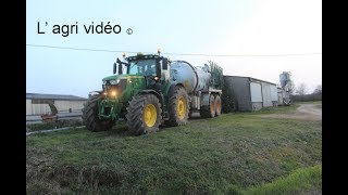 Epandage de lisier 2019   John Deere 6230r amp Valtra t 203 amp Joskin volumeta 20 000 litres [upl. by Ran]