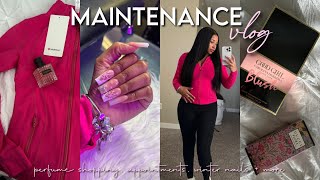 maintenance vlog ✰  appointments middle part bussdown  pink winter nails amp more [upl. by Airun]