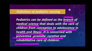 pediatric Nursing chapter one  part 1 [upl. by Nodnelg]