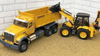 Bruder RC Construction JCB Backhoe Tractor Excavator Dump Truck Bulldozer Video For RC fans [upl. by Ameline]