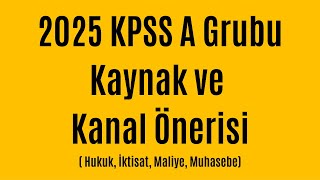 2025 KPSS A Grubu Kaynak Önerisi [upl. by Meluhs]