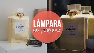 LÁMPARA EN FORMA DE PERFUME FÁCIL  paperpopmx [upl. by Angelica]