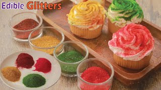 Edible Glitter Dust for Cakes Cupcakes  Homemade Edible Glitter only 3 Ingredients  Easy Glitter [upl. by Brufsky]