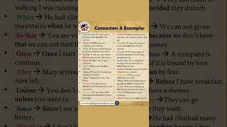 Connectors and Examples Conjunctions and Example Sentences english learnenglish conjunction [upl. by Erdnaek524]