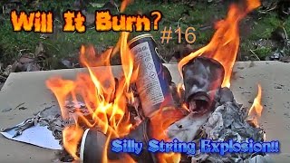 Burning A Pressurized Can Of Silly String HUGE EXPLOSION  Will It Burn 12 [upl. by Aicirtap]