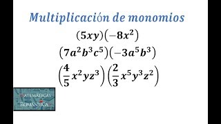 Multiplicación de monomios [upl. by Esej]