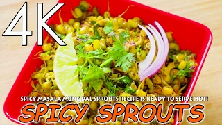 Masala Moong Sprouts Chatpata Spicy Recipe  4K [upl. by Ramahs]