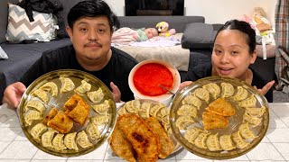 CHICKEN STEAM MOMO amp DEEP FRIED FALE WITH SPICY ACHAAR MUKBANG  2nd Mukbang after Zoya Birth🥰 [upl. by Kathleen851]