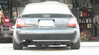 034Motorsport B5 Audi S4 35quot Single Muffler Exhaust amp Tial 605 Turbochargers [upl. by Llerrom]