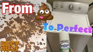 Painting a ￼￼Rusty Refrigerator Washer and Dryer Guide RUSTOLEUM Appliance Epoxy Piant [upl. by Ontine]