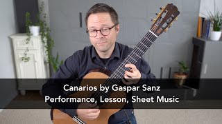 Canarios by Gaspar Sanz and Lesson for Classical Guitar [upl. by Darby465]