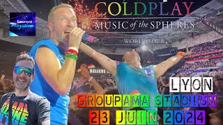 VLOG COLDPLAY CONCERT LIVE GROUPAMA STADIUM LYON 23 JUIN 2024 MUSIC OF THE SPHERES WORLD TOUR [upl. by Euqinimod]