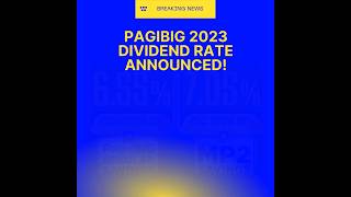 PagIBIG 2023 Dividend Rates Announced pagibigfund pagibigmp2 dividends [upl. by Kcerb724]