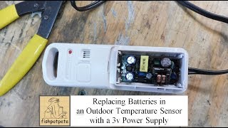 Replacing Batteries in an Outdoor Temperature Sensor with a 3v Power Supply [upl. by Enixam214]