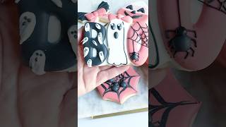 BOO👻🎀 cookiedecorating sugarcookies halloweencookies royalicing cookies [upl. by Lepp]