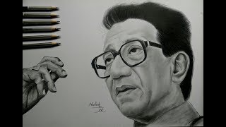 Balasaheb Thakre realistic pencil sketch [upl. by Rains79]