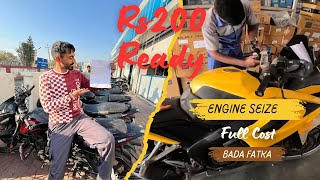 Pulsar Rs200 engine seize Full cost  Bajaj scam 😠🤬 [upl. by Oralia572]