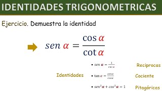 Demostracion de Identidades Trigonometricas  Nivel Basico  Ejemplo 1 [upl. by Frere]