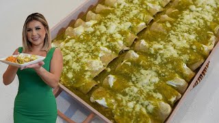 The EASIEST and Most Delicious ENCHILADAS VERDES my lazy way of making them [upl. by Netnerb]