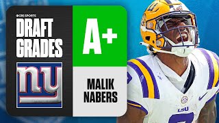 2024 NFL Draft Grades Giants select Malik Nabers No 6 Overall  CBS Sports [upl. by Auhsej]