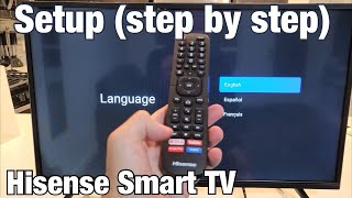 Hisense Smart TV How to Setup Step by Step from beginning [upl. by Wesle575]