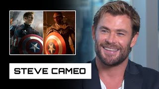 Before Release Chris Hemsworth Talks Captain America Brave New World amp Reveals Chris Evans Cameo [upl. by Abdu]