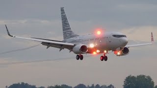 Boeing 737700 BBJ N2708E Landing at Bern  Nonstop from China [upl. by Petunia]