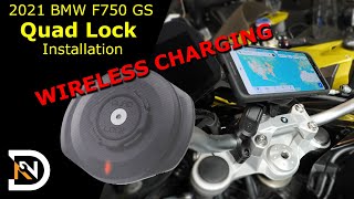 BMW F750GS wireless phone charger Quad Lock Phone Mount Installation [upl. by Aisereht]