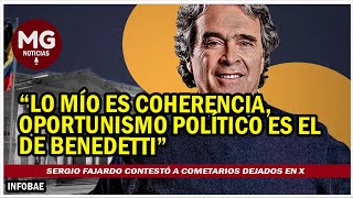 quotOPORTUNISMO POLÍTICO EL DE BENEDETTIquot 🎯 Sergio Fajardo contestó a cometarios dejados en X [upl. by Wycoff]