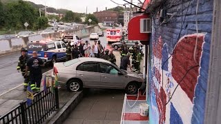 Paterson NJ Fire Department operates at a Car into a Grocery Store 89 Mill St Sept 29th 2015 [upl. by Carilyn]