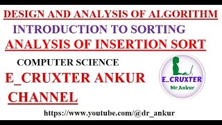 111 DAA Analysis of Insertion Sort [upl. by Ettedranreb]