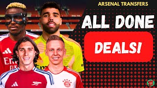 ALL ARSENAL DONE DEALS CONFIRMED SIGNINGS amp TRANSFER TARGETS SO FAR [upl. by Tibold]