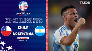 HIGHLIGHTS  Chile vs Argentina  Copa América 2024  J2  TUDN [upl. by Valene]