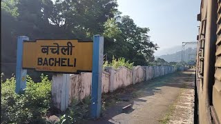 BACHELI RAILWAY STATION ON BOARD ARRIVING 18514 VSKPKIRANDUL EXPRESS TRAIN [upl. by Rafiq]