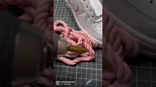 DIY How to Make Dip Dye Rope Laces AF1 Custom Sneaker  Easy Step by Step SATISFYING 🪢👟 shorts [upl. by Buyse]