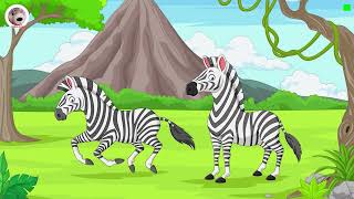 Zebras And Parrots In The Jungle Hungry Crocodile Popular Songs In English For Kids [upl. by Suoirad]