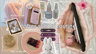 realistic AFTER SCHOOLROUTINE ˚⋆𖦹ᡣ𐭩˚📝🎀 productive homework studying cozy night routine [upl. by Inhoj]