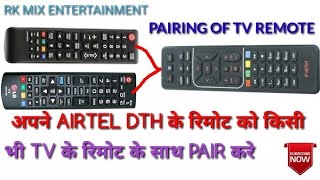 airtel dth remote pairing with all tv remote [upl. by Aicilegna575]