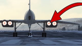 AFTERBURNER TAKEOFF and Landing by a Concorde  Flying it in Greenland [upl. by Drofdarb]