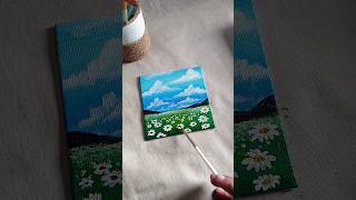 Daisies 🌸 art landscapepainting acryliconcanvas acrylicpaint minicanvaspainting foryou short [upl. by Jacklin343]