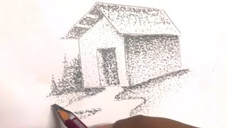 How to make Stippling Drawing  Stippling Art  Dot drawing [upl. by Leno]