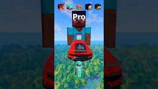 NOOB vs PRO vs VILLAGER vs HACKER vs HEROBRINE Car Jump Challenge 😂 🚗 shorts beamngdrive [upl. by Rugen]