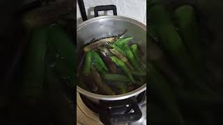 NILAGANG TALONG AT OKRA shorts [upl. by Yrroc852]