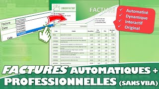 Facturation automatique et dynamique sur Excel  Le cours complet [upl. by Corell]