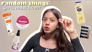 Random things EVERY GIRL💁🏼‍♀️🫶🏼 must have 🌻  cotton pads clips lipbalm and more [upl. by Enelrihs645]