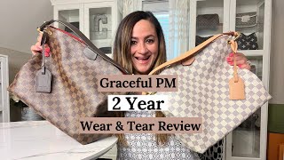 LOUIS VUITTON GRACEFUL PM  2 Year REVIEW [upl. by Atalanti534]